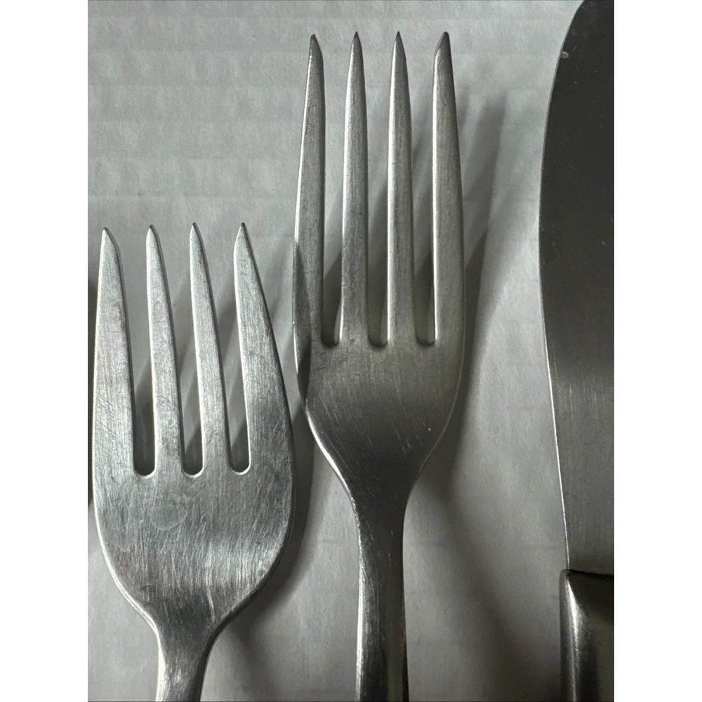 Sears WOOD DALE Stainless Floral Flatware Teaspoon‎ Salad, Dinner Fork, Knife
